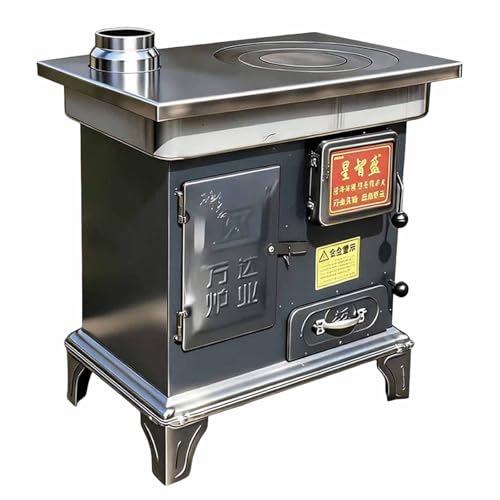 Estufa de leña con horno, calentamiento rápido, gasificación, combustión, soldadura completa, sin humo, para calefacción y cocina en interiores