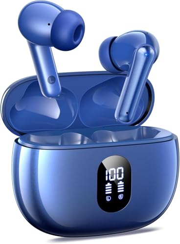 ZZU Bluetooth Kopfhörer,In Ear Kopfhörer Kabellos Bluetooth 5.3 mit HiFi Stereo,4 ENC Noise Cancelling Mic 48 std Spielzeit LED-Anzeige,IPX7 Ohrhörer mit AI für iPhone Android Arbeit und Studium