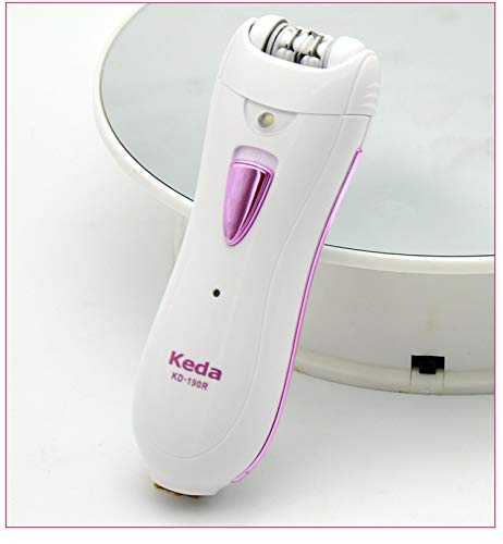 Epilatori per donne, epilazione elettronica per peli del viso, dispositivo di depilazione ricaricabile con luce LED integrata, adatto per ascelle, gambe e tutto il corpo (bianco)