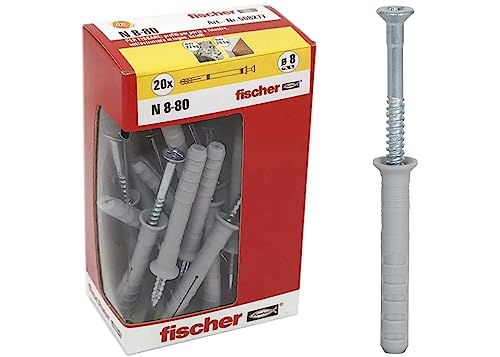 Fischer Prolonged dowels to Beat N 8x80 Y Impact fixing with pre-assembled nail for Full semi-filled and concrete