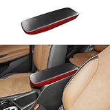 XYHGM Car Center Console Armrest Cover for 2020 2021 2022 2023 2024 Buick Encore GX Leather Anti-Scratch Central ArmRest Box Lid Seat Cover Protector Cushion Interior Accessories-Carbon Fibre+Red