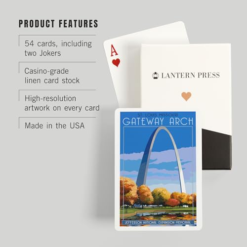 Lantern Press St. Louis, Missouri, naipes poker 52 cartas miniatura 3