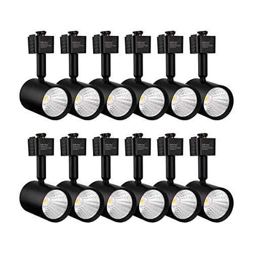 mirrea LED Track Lighting Heads Compatible with Single Circuit J Type Rail Ceiling Spotlight for Accent Task Wall Art Exhibition Lighting 6.5W 4000K Neutral White 24 Black Painted Pack of 12