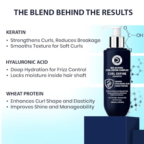 Image of Dermistry Bio Actives Curl Define Complex Curl Defining Enhancement & Retention Shampoo,Mask & Serum with Hyaluronic Acid Keratin Wheat Protein Arginine for Hydration Suits Dry Frizzy All Hair Type