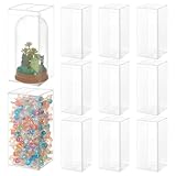 BENECREAT 15Pcs Clear PVC Gift Box, 3.15x3.15x7.08 Inch Transparent Favor Boxes, Rectangle Clear Plastic Candy box for Christmas, Wedding, Party, Birthdays Favors