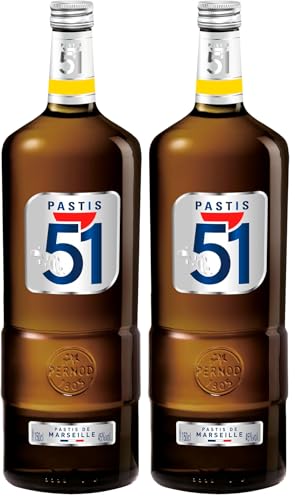 PASTIS 51 Apéritif anisé Pastis de Marseille - 45%, 150cl (Lot de 2)