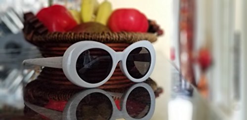 Lxnoap Bold Retro Oval Mod Thick Frame Sunglasses - Y2k Kurt Cobain Style4