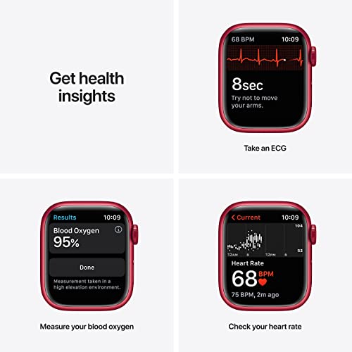 Image of Apple Watch Series 7 (GPS, 41MM) - Red Aluminum Case with Red Sport Band (Renewed)