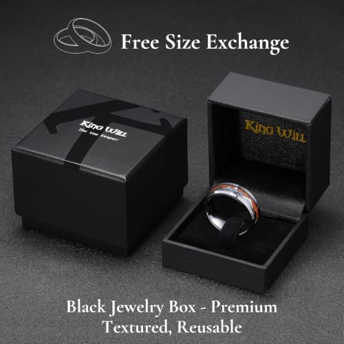 Image of King Will Nature Koa Wood Inlay Tungsten Carbide Wedding Ring for Men
