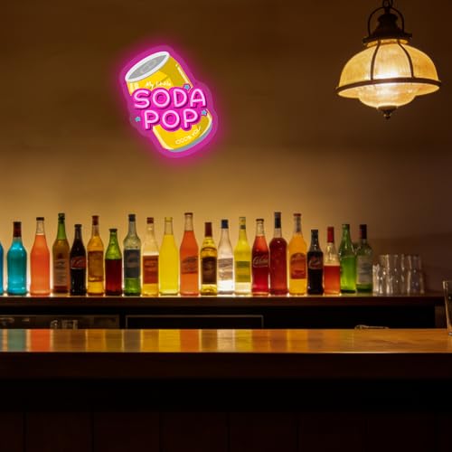 Image of Allball Soda Pop Neon Sign, Beverage Neon Light USB Powered LED Soda Can Business Sign, for Garage Game Room Dorm Room Home Bar Coffee Shop Party Wall Decor Birthday Gifts(11.4 * 8.6 In)