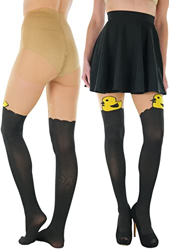 Image of ToBeInStyle Women's Cute Thigh High Printed Character Tights