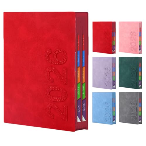 �y2026�N1���n�܂�z�f�C���[�m�[�g A5�T�C�Y 1��1�y�[�W �^�C�����C���^�X�P�W���[���� 400�y�[�W (�h���h��/���Ԃ����{/80g����) �r�W�l�X�v�����i�[ �f�X�N�_�C�A���[ �蒠 (���b�h)