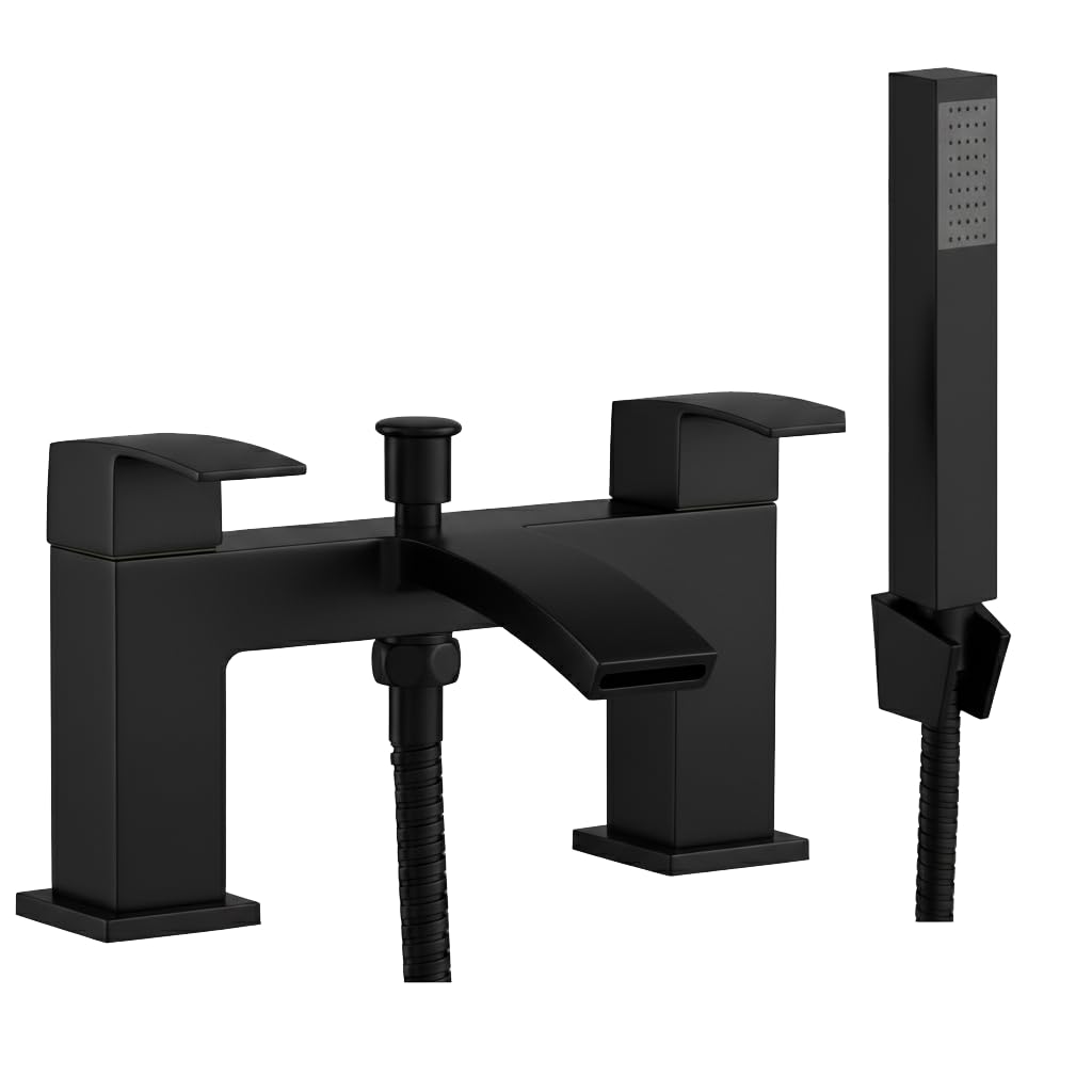  - Decent Black Waterfall Bath Shower Mixer & Handset