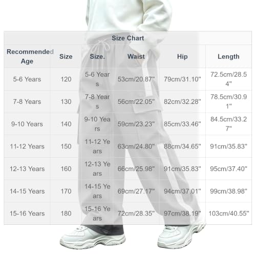 Boys Cargo Pants Baggy Wide Leg Elastic Waist Drawstring Chino Husky Pants - image 4
