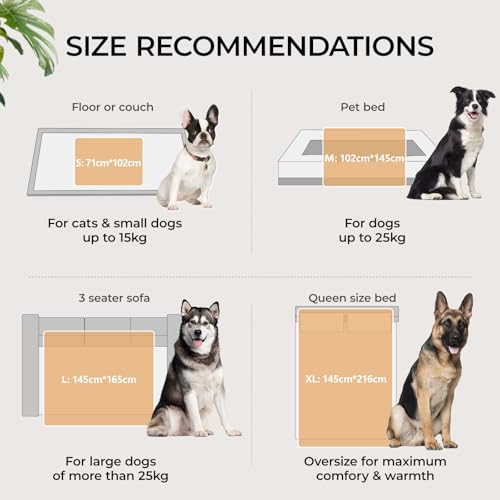 luciphia wasserdichte Hundedecke, Hunde Decke für Hund Katzen Groß Waschbar, Haustierdecke Wasserfeste Flauschig Sherpa Fleece, Wasserdicht Decke für Sofa Couch Bett, Lichtgrau S (71 * 102cm)