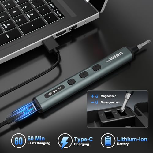 Image of STREBITO Mini Electric Screwdriver, 67 in 1 Electric Screwdriver Kit - 50 S2 Preicison Bits, 5 Torque Settings, Organized Storage, Mini Power Screwdriver Rechargeable Tool Kit for PC Electronics