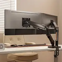 Suporte Duplo para M.onitores, Articulado com Mola a Gás, Ajuste de Altura, Inclinação, Rotação, Ergonômico, para 2 M.onitores, até 9kg, Mesa Escritório Gamer