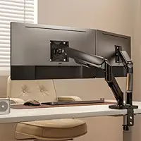 Suporte Duplo para M.onitores, Articulado com Mola a Gás, Ajuste de Altura, Inclinação, Rotação, Ergonômico, para 2 M.onitores, até 9kg, Mesa Escritório Gamer