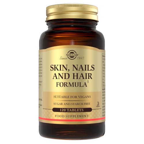 Solgar Skin Nails and Hair Improved MSM Formula To Help Build Collagen With Vitamin C Vegan Light Brown Pack of 120 310 g