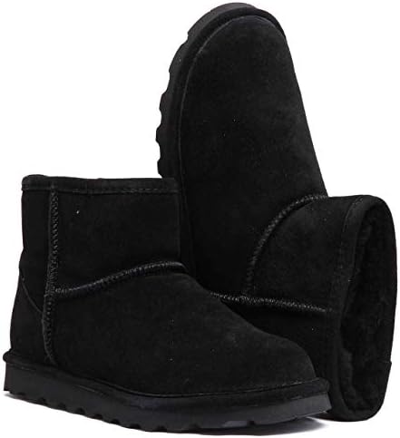 Bearpaw Alyssa Womens Black Suede Leather Ankle Boots (US 7, Black) | Image 6