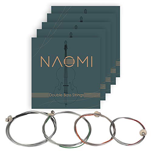 Lasamot Double Bass ContraBass Strings Replacement Parts Steel String Set for 3/4 Upright Double Bass 5 Packs