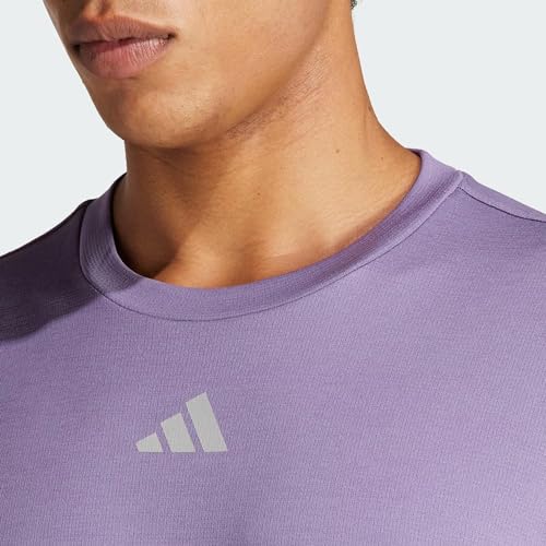 Adidas Herren HIIT Workout 3-Stripes Tee, Shadow Violet, M – Ansicht 5
