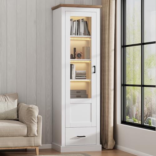 QXJVA Vitrina blanca mate 50 x 35 x 178 cm...