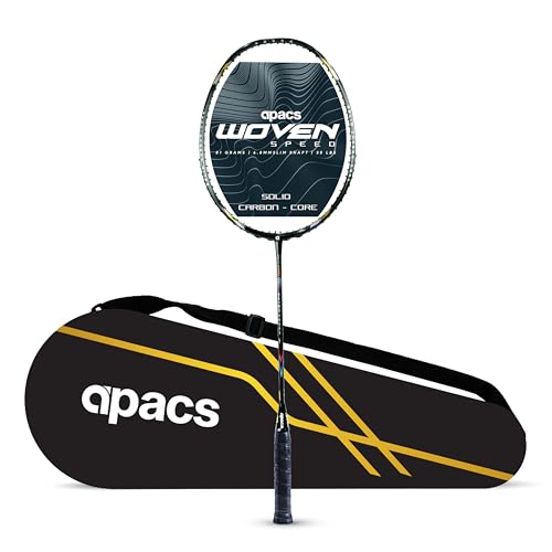 Apacs Woven Speed Professional Badminton Racket | 30T Solid Japanese Carbon Graphite | Max Tension 35 LBS | Hexagonal Throat | Lightweight 82g | Head Heavy Pro Series Racket (Unstrung,5U) (B0D7S7FWCH) Amazon Price History, Amazon Price Tracker