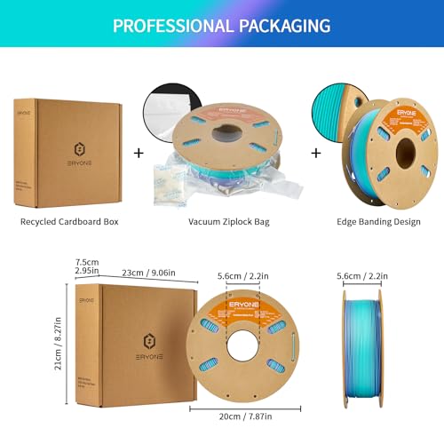 Image of ERYONE Matte Gradient Rainbow 3D Printer PLA Filament 1.75 + /- 0.03mm, Matte Multicolor Filament PLA 1KG(2.2LBS) Spool, Dreamland (Blue Green Purple)