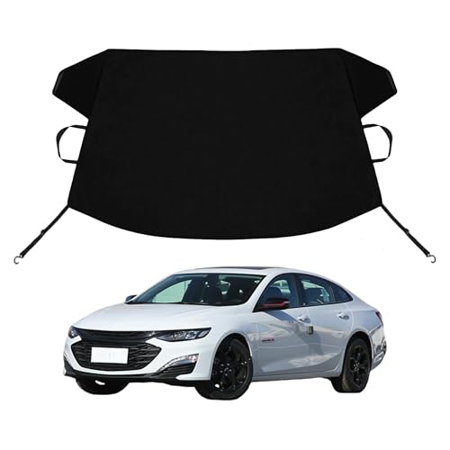 Image of Malibu Custom Windshield Cover for Ice and Snow for Che-vy Malibu Windshield Snow Cover 600D Shade Blocks Winter Frost Hail Protector Car Accessories