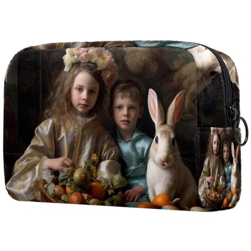 Trousse per cosmetici con giorno di Pasqua per donne grande astuccio per trucchi da viaggio organizer per articoli da toeletta Multicolore 9 Art Deco
