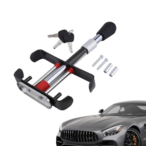 Antivol Pedale Voiture - Bloque Pedale Frein Acier Inoxydable, Serrure Securite Embrayage | Dispositif Antivol Robuste Retractable Avec 3 Cles Pour Voitures...