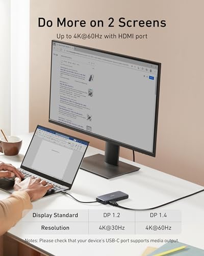 Image of Anker 555 USB-C Hub (8-in-1), with 85W Power Delivery, 4K 60Hz HDMI Port, 10Gbps USB C and 2 A Data Ports, Ethernet microSD SD Card Reader, for MacBook Pro More