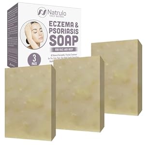 Eczema Soap Bar for Face and Body – All Natural Dermatitis, Psoriasis Treatment for Dry Itchy Flaky Skin Relief – Gentle Detoxifying, Healing, Anti-Itch, Cleansing Skin Care Remedy – Made in USA