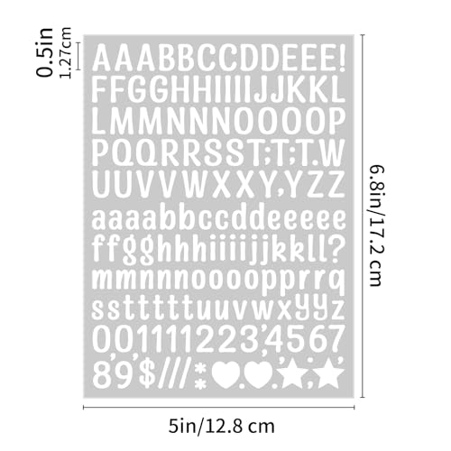 Image of 1860 Letter Stickers 12 Sheets Small Alphabet Stickers 0.5 Inch Vinyl Self-Adhesive Waterproof Stick on Letters Stickers Decals for Sign,Notebook Scrapbooking Cup Decorations(White)