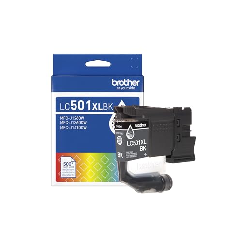 Image of Brother Genuine LC501XLBK High Yield Black Ink Cartridge (for use with Work Smart 1260, 1360, and 1410 Printers)