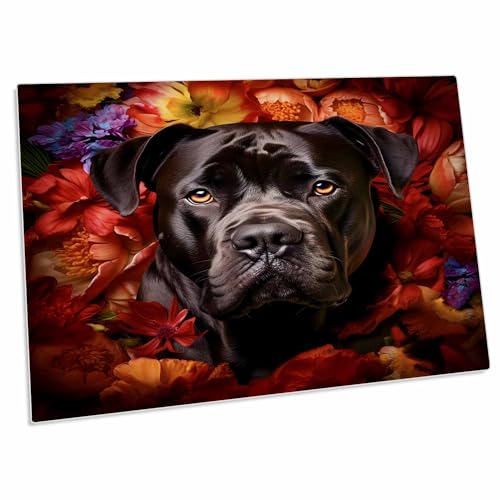 3dRose Cane Corso con Fondo Floral - Alfombrilla de Escritorio miniatura 1