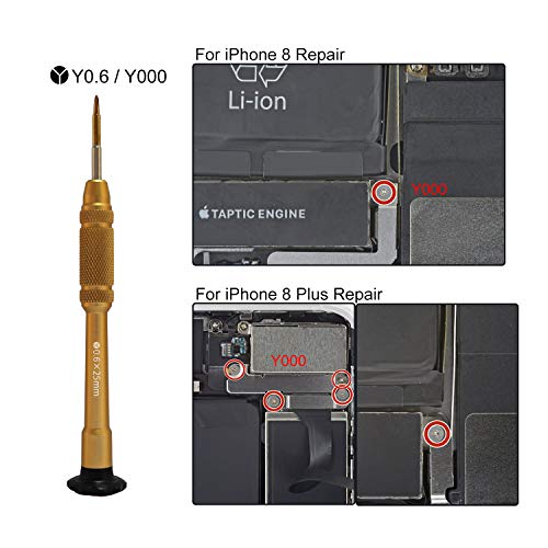 Vimour 2 Pack 0.6 Y Shape Tri-point Triwing Magnetic Y000 Screwdrivers for Apple iPhone 7, 7 Plus, 8, 8 Plus, X, XR, XS, XS Max, 11, 11 Pro, 11 Pro Max and Apple Watch