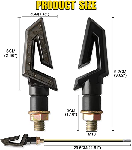 Image of DREAMIZER 2PCS Arrow Motorcycle Turn Signals 15 LED 12V Motorcycle Blinkers Indicators Amber Lamp Compatiable for Motorbike Scooter Quad Cruiser Off Road Touring