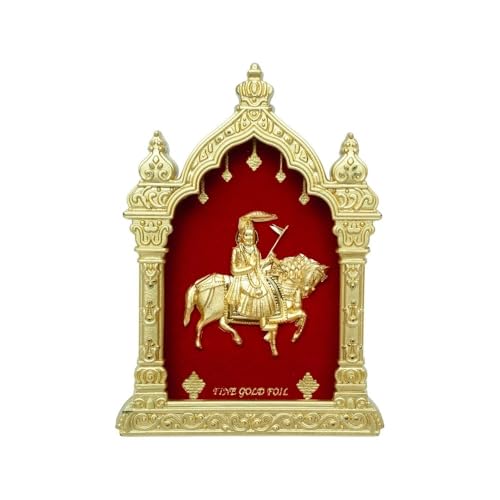 Image of EKA Temple Series Ramdevpir | Gold Foil Devotional | Baba Ramdevpir Showpiece for Home Temple, Pooja Room & Office Decor |Ideal Festival, Housewarming & Spiritual Gift (9cm x 4cm x 11cm)