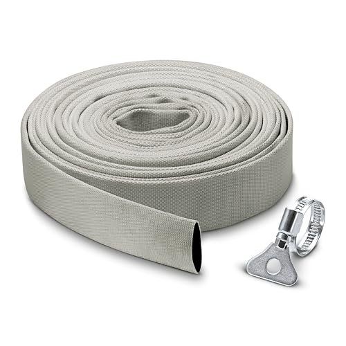 Kärcher Gewebeschlauchset 1, 1/4 Zoll (10 m) mit flexiblem Gewebeschlauch inkl. Edelstahl-Schlauchklemme zum Anschluss an Tauchpumpen