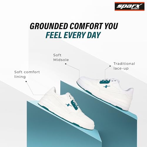 Image of SPARX Casual Sneakers for Men - Trendy Lace-Up Shoes with Soft Cushioning, Lightweight Comfort, Durable Sole & Everyday Fashion Wear