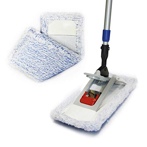 Putzen wie die Profis Bodenwischer-Set Twister 50cm | Wischmop + Teleskopstiel 170cm + Microfaserbezug | freistehender Mopp + magnetische Halterung für unebene & poröse Untergründe + 5ml GlasRein Putzen wie die Profis Bodenwischer-Set Twister 50cm | Wischmop + Teleskopstiel 170cm + Microfaserbezug | freistehender Mopp + magnetische Halterung für unebene & poröse Untergründe + 5ml GlasRein