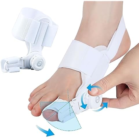 Dukars Bunion Corrector for Women Men Big Toe, Adjustable Knob Bunion Splint for Bunion Relief, Orthopedic Toe Straightener, Hammer Toe Corrector (White) Cover