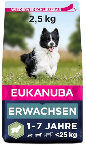Eukanuba Hundefutter mit Lamm & Reis für kleine und mittelgroße Rassen - Trockenfutter für ausgewachsene Hunde, 2,5 kg