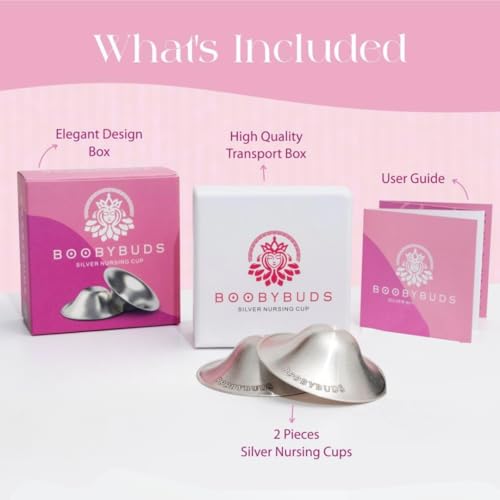 Image of The Original Silver Nursing Cups 999 Silver - Nipple Shields for Breastfeeding Newborn - Nipple Covers - Soothe and Protect Sore Nipples (TriLaminate Silver XL)