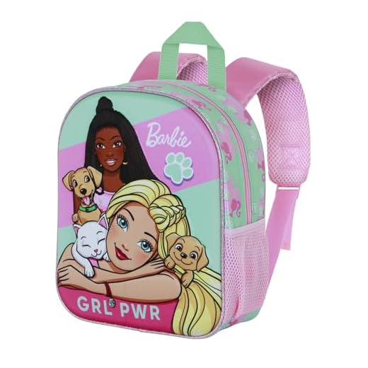 Karactermania Barbie Pets-Mochila 3D Elite, Rosa, 25 x 30 cm, Capacidad 7 L