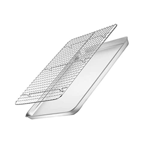 VOSAREA 1set Multifunctional Baking Tray with Stainless Steel Cooling Rack for Baking Cooking Grilling Non-stick Design Easy to Clean
