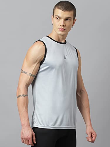 Image of ATICX Men's Polyester Sports Sleeveless T Shirt - Gym Vest, Workout Sando, Training Tank Top, Cut Sleeves Quick Dry Tee for Running, Swimming, Badminton, Fitness & Sports