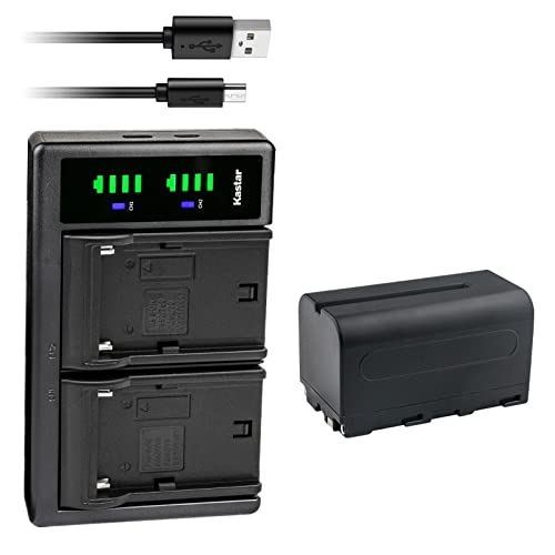 Image of Kastar 1-Pack NP-F750 / NP-F770 Battery and LTD2 USB Charger Compatible with YongNuo YN900 II, YN1200 PRO, YN300 LED Pro, YN300-III LED Pro, YN600, YN600L II LED Video Light, YN900 LED Video Light